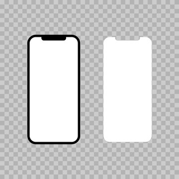 Smartphone icon in the style flat design. Front of the phone and screen