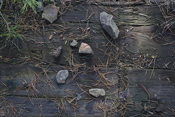 small stones on boards, background