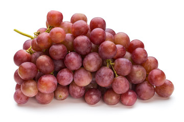 Ripe red grape isolated on white.