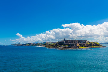 The old fort of El Morro on the coast of San Juan Puerto Rico