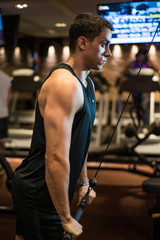 Fototapeta na wymiar man workout gym exercises