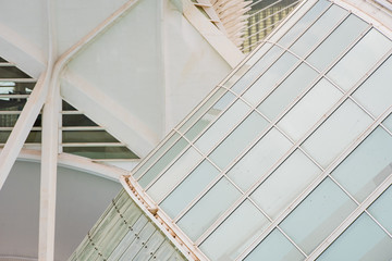 Obraz premium Detail of a futuristic public building.