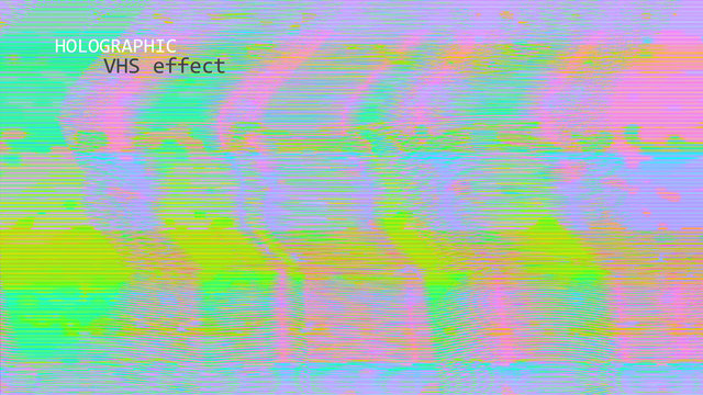 Template of a vector background with holographic neon colors with screen glitch VHS effect.  TV signal fail. Hipster style.