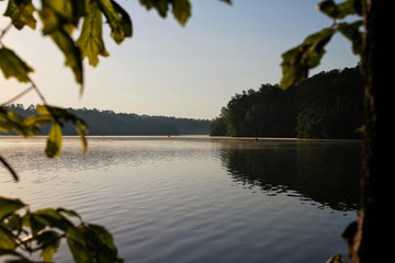 Serene country lake.