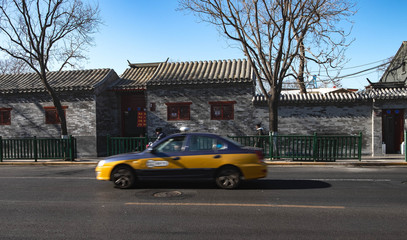 Fototapeta premium The old city of Beijing. Front view of a typical house