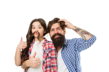 Child and dad best friends. Friendly relations. Parenthood and childhood. Fathers day concept....