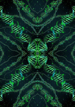Artistic abstract cool smooth dna model artwork background