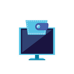 computer monitor with wallet icon