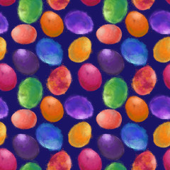Easter Eggs Seamless Pattern. Happy Colorful Design for Print, Background, Scrapbook Paper, Gift Wrap, and textile.
