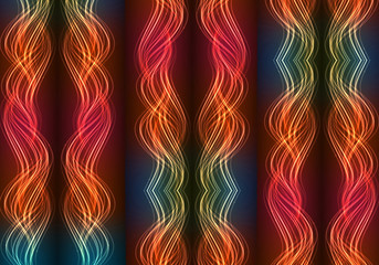 Abstract artistic computer generated glowing multicolored curvy fractals artwork background