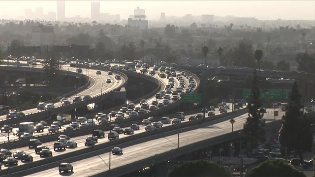 View of heavy traffic in Los Angeles United States