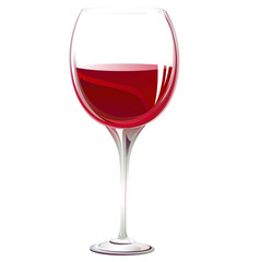 realistic vector glass crystal wine glass