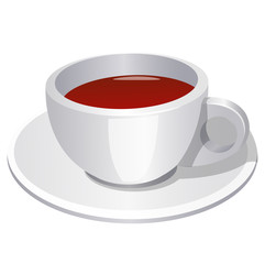 white porcelain mug with black, green, red tea and coffee