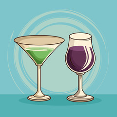 alcoholic drinks isolated