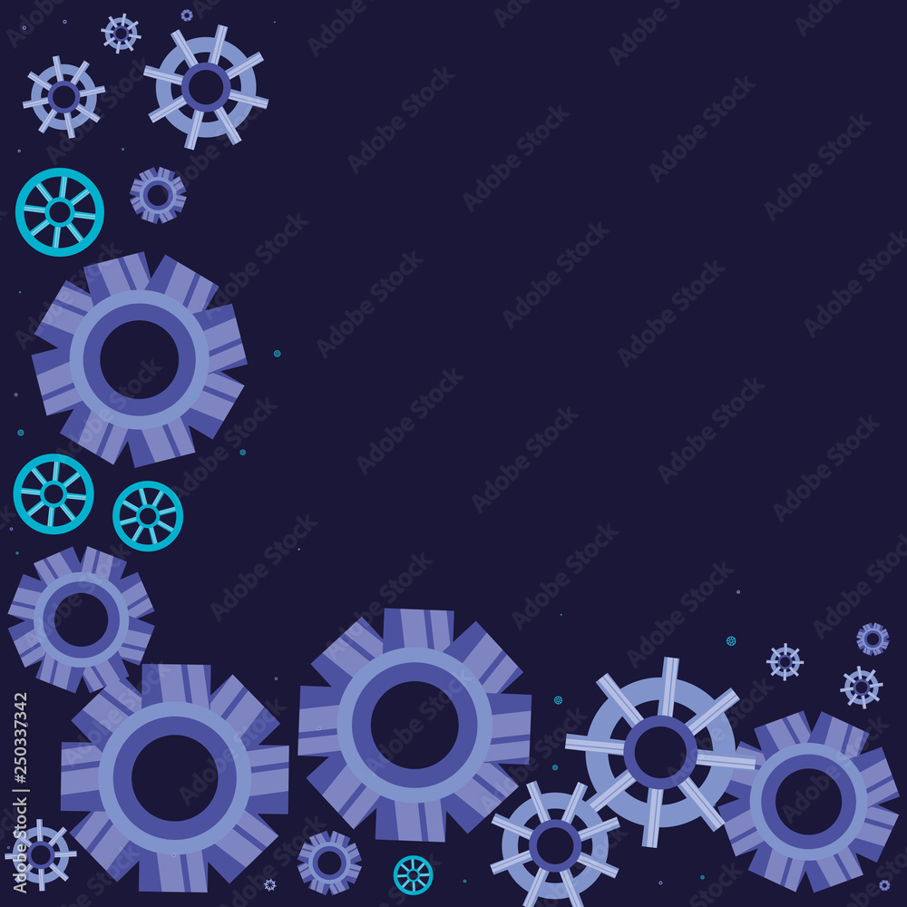 Sticker gears machine pattern background