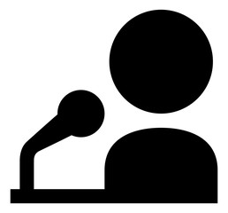 Fototapeta na wymiar Person Speaking Into Microphone Icon