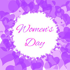 Womens Day pink isolated template background