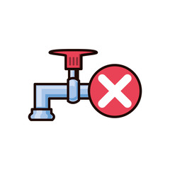 water tap with denied symbol