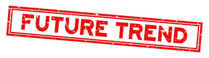 Grunge red future trend word square rubber seal stamp on white background