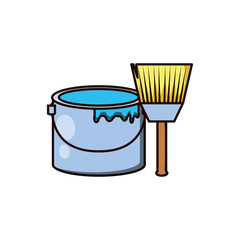 paint brush tool with paint pot