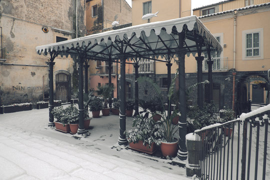 Adrano Old Town Winter Street, Sicily