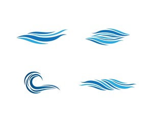 Obraz premium Water wave logo illustration