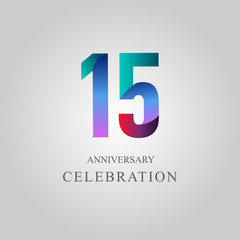 15 Year Anniversary Celebration Vector Template Design Illustration