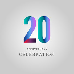 20 Year Anniversary Celebration Vector Template Design Illustration