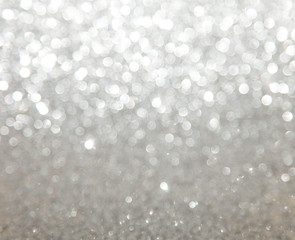 silver glitter texture abstract background. Bokeh circles for Christmas background