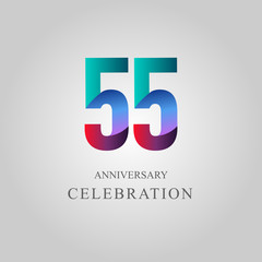 55 Year Anniversary Celebration Vector Template Design Illustration