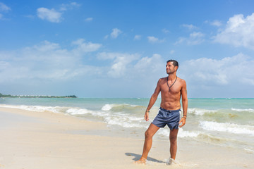 man portrait at the  beach