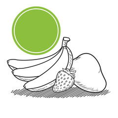 hand drawn fruits