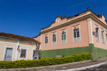 Casas coloniais em São João de Rey, Minas Gerais, Brasil