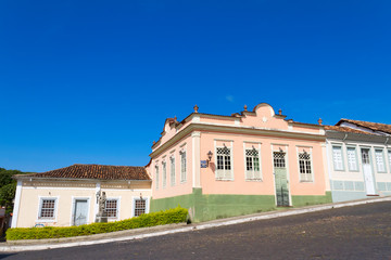 Casas coloniais em São João de Rey, Minas Gerais, Brasil