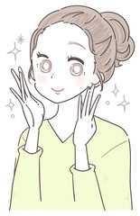 若い女性 ガーリー 美容 スキンケア