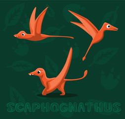 Dinosaur Scaphognathus Cartoon Vector Illustration © bullet_chained