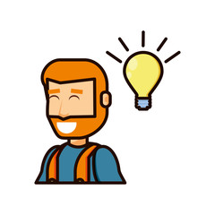 young man with light bulb