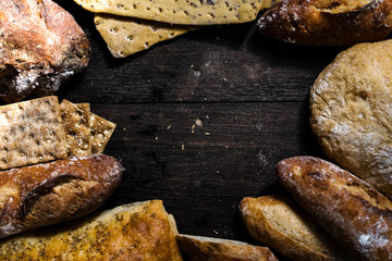 Assortments of bread food photography recipe idea