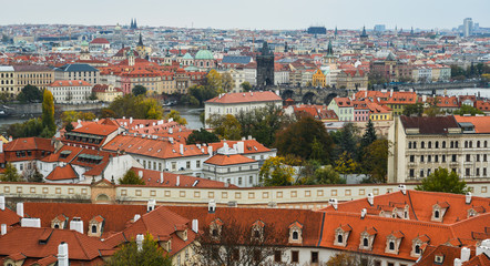 Naklejka premium Aerial view of Old Praha, Czech