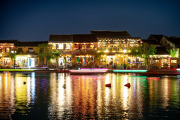 Hoi An Canals at Night During New Moon Lantern Festival / Vietnam