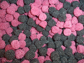 candies in the form of blackberries