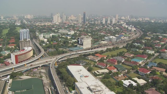 Manila Skyline with highway