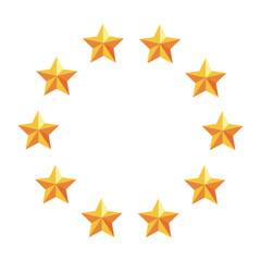 golden stars circle shaped