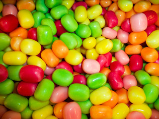candies, multi-colored round sea stones