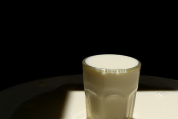 Glass of milk for breakfast