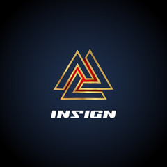 Abstract Gold Triangle Logo