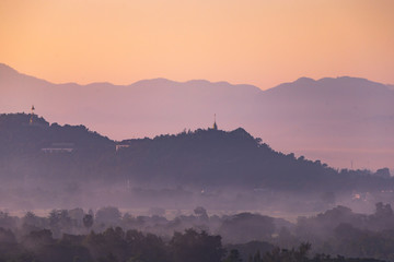 Sunrise landscape at Doi Saket Chiang Mai  , Thailand