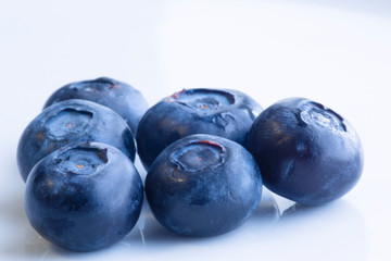 fresh blueberries on white background