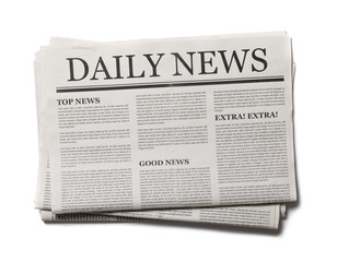 Business Newspaper isolated on white background, Daily Newspaper mock-up concept