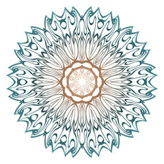 Ornamental Round Lace. Sacred Oriental Mandala. Color Floral Ornament. Modern Decorative Vector Illustration. Pastel color